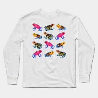 Watercolor Rainbow Poison Dart Frogs - Tropical Long Sleeve T-Shirt